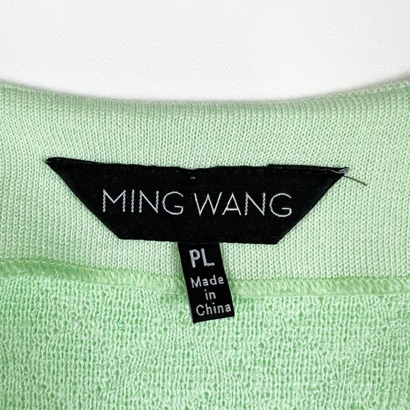 Ming Wang Womens Cardigan Sweater Mint Green Peplum V Neck Clasp Sz PL - Picture 5 of 10